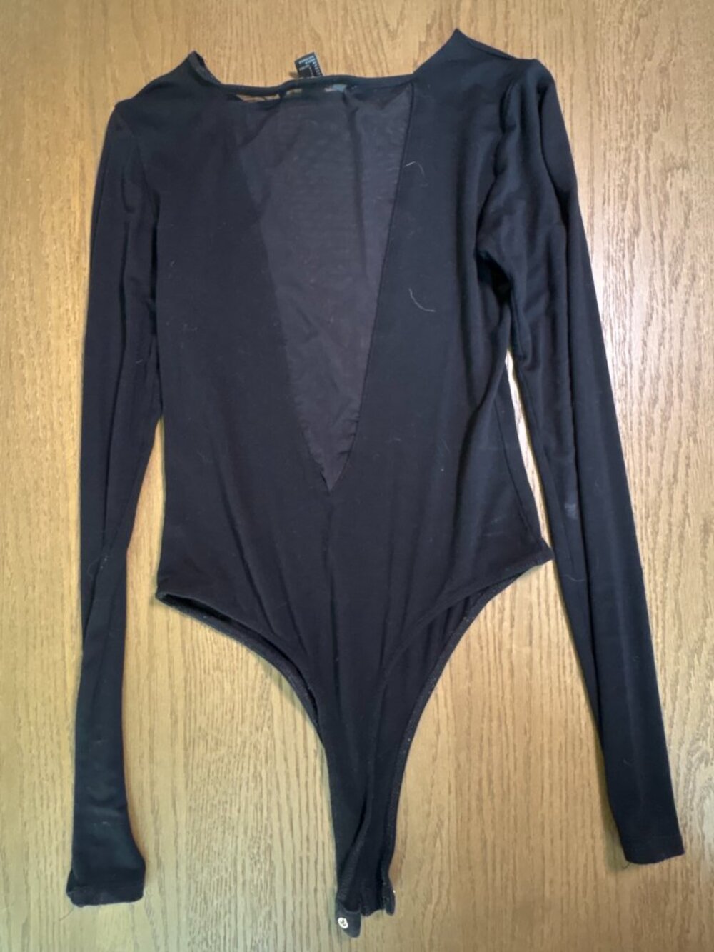 Forever 21 Mesh V Long Sleeve Bodysuit - Picture 7 of 7